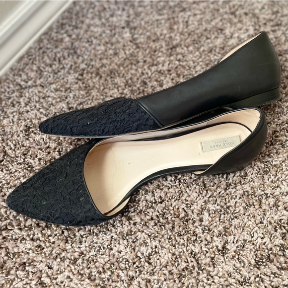 Cole Haan Black Leather and Lace D’Orsay Flats - 11 - Picture 2 of 4